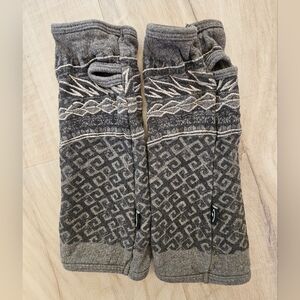 Psylo Arm Warmers Fingerless Thumbhole gloves brown one size